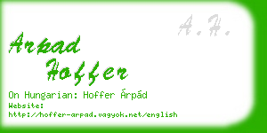 arpad hoffer business card